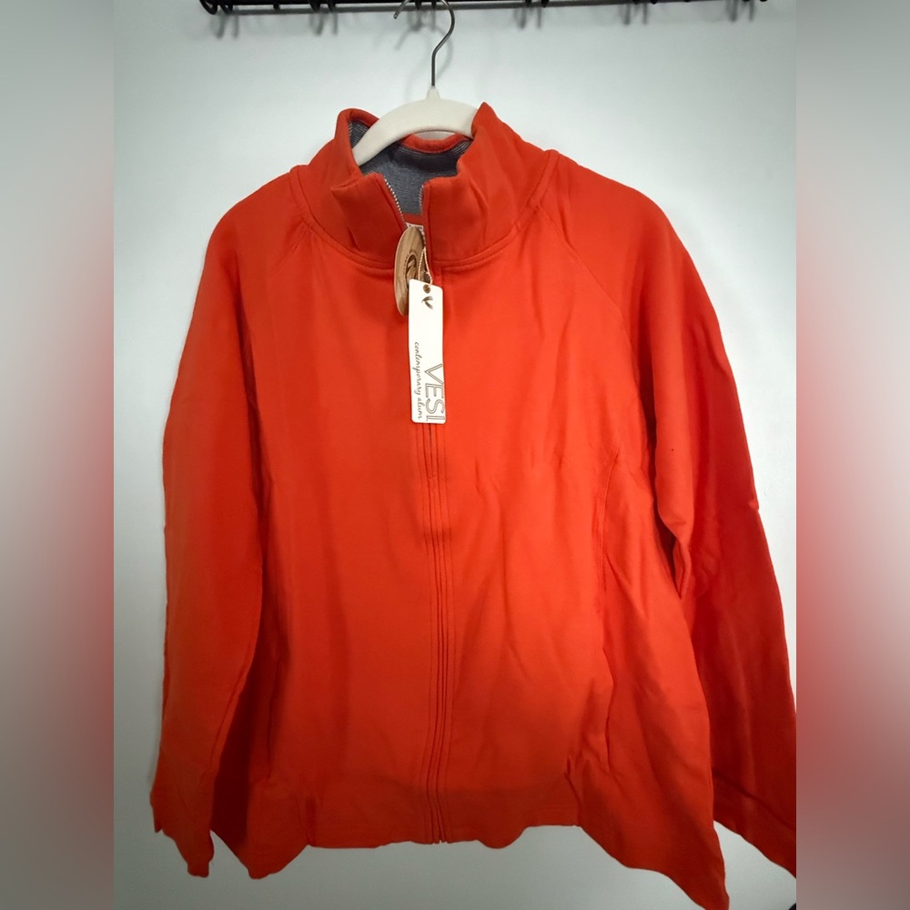 Vessi Vibrant Orange Zip-Up Pullover